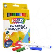 Kit 12 Caixas de Canetinhas Hidrográficas 12 Cores Acrilex