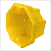 KIT 12 Caixinha octogonal 3x3 de embutir para laje amarela - Marca Ribeiro
