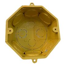 kit 12 Caixinhas de Luz PVC Para Laje Octogonal 4x4 Embutir Amarelo