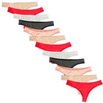 Kit 12 Calcinha Básica Tanga Fristyle Romantic Feminina Adulto Kit 12 Calcinha Básica Tanga Fristyle Romantic Feminina Adulto