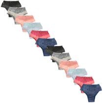 Kit 12 Calcinha Cintura Alta Com Renda Cós Alto Fristyle Microfibra Feminina Adulto Kit 12 Calcinha Cintura Alta Com Renda Cós Alto Fristyle Microfibra Feminina Adulto