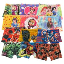 Kit 12 Calcinha Infantil Boxer Fristyle Personagens Menina Em Microfibra