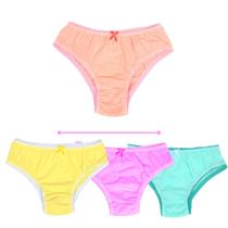 Kit 12 Calcinha Infantil De 01 a 12 Anos 100% Algodão De Menina Criança Kit 12 Calcinha Infantil De 01 a 12 Anos 100% Algodão De Menina Criança
