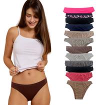 Kit 12 Calcinha Trifil Tanga Biquini Sem Costura Em Microfibra Diversas Cores Tamanho P Ao EG