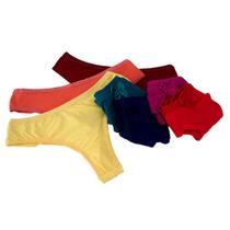 Kit 12 Calcinhas Adulto Feminina Microfibra Lisa Sem Estampa
