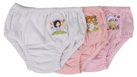 Kit 12 Calcinhas Bebê Infantil Estampadas 100% Algodão