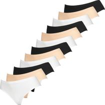 Kit 12 Calcinhas Cintura Alta Poliamida Calcinha Sem Costura Forro De Algodão Confortável Kit 12 Calcinhas Cintura Alta Poliamida Calcinha Sem Costura Forro De Algodão Confortável