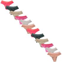 Kit 12 Calcinhas Fio Duplo Fristyle Microfibra Renda Frontal Kit 12 Calcinhas Fio Duplo Fristyle Microfibra Renda Frontal