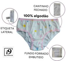 Kit 12 Calcinhas Infantil 100 algodão - Direto do fabricante - i9modas