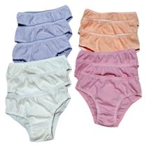 Kit 12 Calcinhas Infantis Lisas Algodão Meninas Kit 12 Calcinhas Infantis Lisas Algodão Meninas