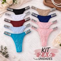 Kit 12 Calcinhas Love Fio Dentel - Renda Delicada, Conforto e Qualidade Kit 12 Calcinhas Love Fio Dentel - Renda Delicada, Conforto e Qualidade