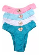 Kit 12 Calcinhas Tanga Em Algodão Adulto Lisa E Estampada