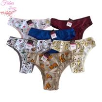 Kit 12 Calcinhas Tanga em Algodão com Elástico de Bico Calcinha Conforto Calcinha Básica