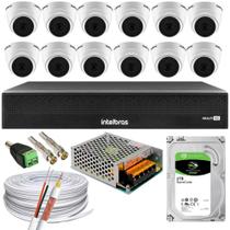 Kit 12 Câmera 1220D mic intelbras Com Áudio dvr 1016 C/hd 2tb