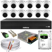 Kit 12 Câmeras 1220 D mic Intelbras Com Áudio dvr 1016 C/hd 3tb