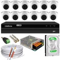 Kit 12 Câmeras 1220D mic Internas dvr 1216 C/ Microfone 500gb