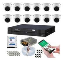 Kit 12 Câmeras Intelbras Dome 1120d Dvr 16 Canais Com Hd Kit 12 Câmeras Intelbras Dome 1120d Dvr 16 Canais Com Hd