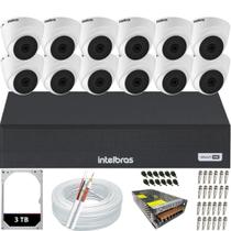 Kit 12 Câmeras Intelbras Dome 1120d Dvr Mhdx 16 Canais Hd 3TB Kit 12 Câmeras Intelbras Dome 1120d Dvr Mhdx 16 Canais Hd 3TB