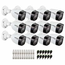 Kit 12 Câmeras Intelbras VHD 1130 B HD 720p Bullet com Lente 2.8mm Visão Noturna 30m Resistente à Chuva IP67 + Conectores