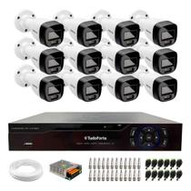 Kit 12 Câmeras Intelbras VHD 1220 B G7 Full Color Bullet Full HD 1080p Multi HD IR 20m + DVR Tudo Forte TFHDX 3316 16 Canais