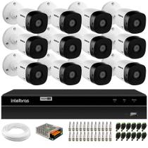 Kit 12 Câmeras Intelbras VHD 3230 Bullet G6 Full HD 1080p, Lente 3.6mm, Visão Noturna 30m, IP67 + DVR Intelbras MHDX 1216 Full HD 16 Canais