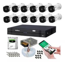 Kit 12 Câmeras Multi Hd Intelbras 1120b Dvr 16 Canais Com Hd 3tb