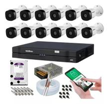 Kit 12 Câmeras Multi Hd Intelbras 1120b Dvr 16 Canais Com Hd