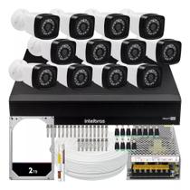 Kit 12 Cameras Seguranca Full Hd Dvr Intelbras 1016 2tb