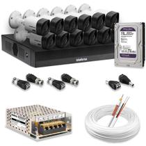 Kit 12 Câmeras Segurança Intelbras Hd 720p Com Dvr Mhdx 1016-c Full Hd L Com HD 1TB Purple Completo