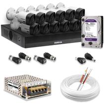 Kit 12 Câmeras Segurança Intelbras Hd 720p Com Dvr Mhdx 1016-c Full Hd L Com HD 4TB Purple Completo