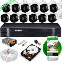 Kit 12 Cameras Vhc Intelbras + Dvr Mhdx 1216 + acessórios C/HD 500gb