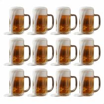 Kit 12 Caneca Chopp Chops Chope Cerveja Vidro Forte Grosso Resistente Bar Restaurante Buteco 430ml