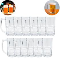 Kit 12 Caneca de Vidro Vitamina 320 ML Bebidas Cerveja Choop