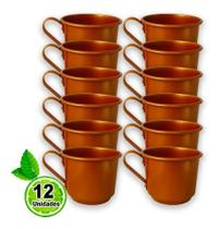 Kit 12 Caneca Moscow Mule Alumínio Pintura na cor Cobre 370ml - Ficone Decor Kit 12 Caneca Moscow Mule Alumínio Pintura na cor Cobre 370ml - Ficone Decor