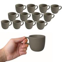 Kit 12 Caneca Xicara De Cerâmica De 100ml Para Café Chá