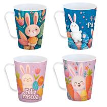Kit 12 Canecas 430ml Lembrancinhas Datas Plastico Pascoa Coelho