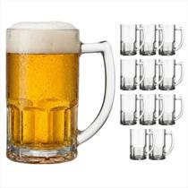 Kit 12 Canecas Chopp Vidro 320ml Zero Grau Linha Vitamina Jogo De Copos Para Cerveja Suco Bebidas Resistente Para Casa E Bar