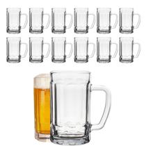 Kit 12 Canecas de Chopp Cerveja de Vidro de 500ml Bar Restaurante