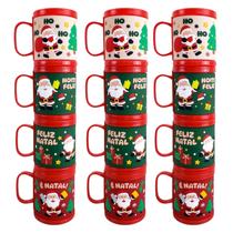 Kit 12 Canecas de Natal Emborrachada Copo Natalino 320ml Kit 12 Canecas de Natal Emborrachada Copo Natalino 320ml