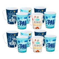 Kit 12 Canecas Decoradas Sortidas Dia dos Pais - 430ml Kit 12 Canecas Decoradas Sortidas Dia dos Pais - 430ml