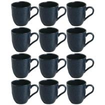 Kit 12 Canecas Xícaras de Cerâmica 273ml Orgânico Porto Brasil Chá Mesa Posta Night Blue Kit 12 Canecas Xícaras de Cerâmica 273ml Orgânico Porto Brasil Chá Mesa Posta Night Blue