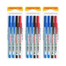 Kit 12 Caneta esferográfica Compactor 0.7mm azul, preta e vermelha Kit 12 Caneta esferográfica Compactor 0.7mm azul, preta e vermelha