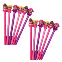 Kit 12 Caneta Esferográfica Decorada Boneca LOL Kit 12 Caneta Esferográfica Decorada Boneca LOL