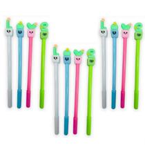 Kit 12 Caneta Esferográfica Decorada Cactos Letras Love Kit 12 Caneta Esferográfica Decorada Cactos Letras Love