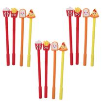 Kit 12 Caneta Esferográfica Decorada Comidinhas Kit 12 Caneta Esferográfica Decorada Comidinhas