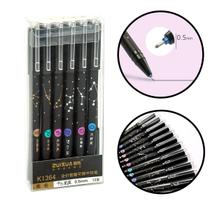 Kit 12 Caneta Gel Signos Zodíaco Tinta Mágica Apagável Borracha Desenho Artístico Papelaria Fofa