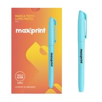 Kit 12 Caneta Marca Texto Azul Pastel Lumis Maxprint