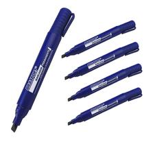 KIT 12 Caneta Marcação Permanente Brasfort Ponta Grossa Azul