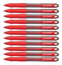 Kit 12 Caneta Uni-ball Laknock 1.0mm Vermelha Sn-100