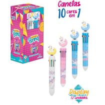 Kit 12 Canetas 10 em 1 Unicornios Coloridos Atacado Polibrinq